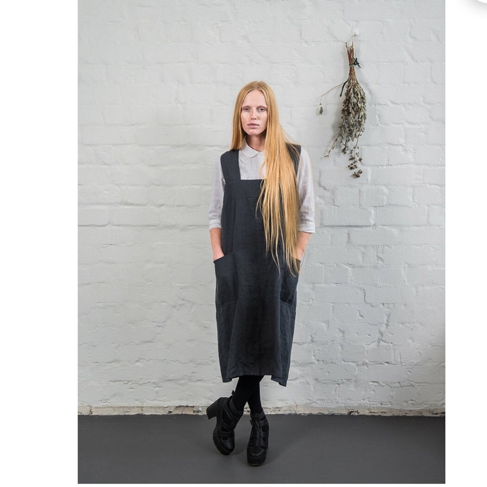 notPERFECTLINEN Japanese Style Apron Black